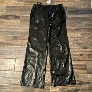 NWT AFRM Faux Leather Wide Leg Pant Size 31